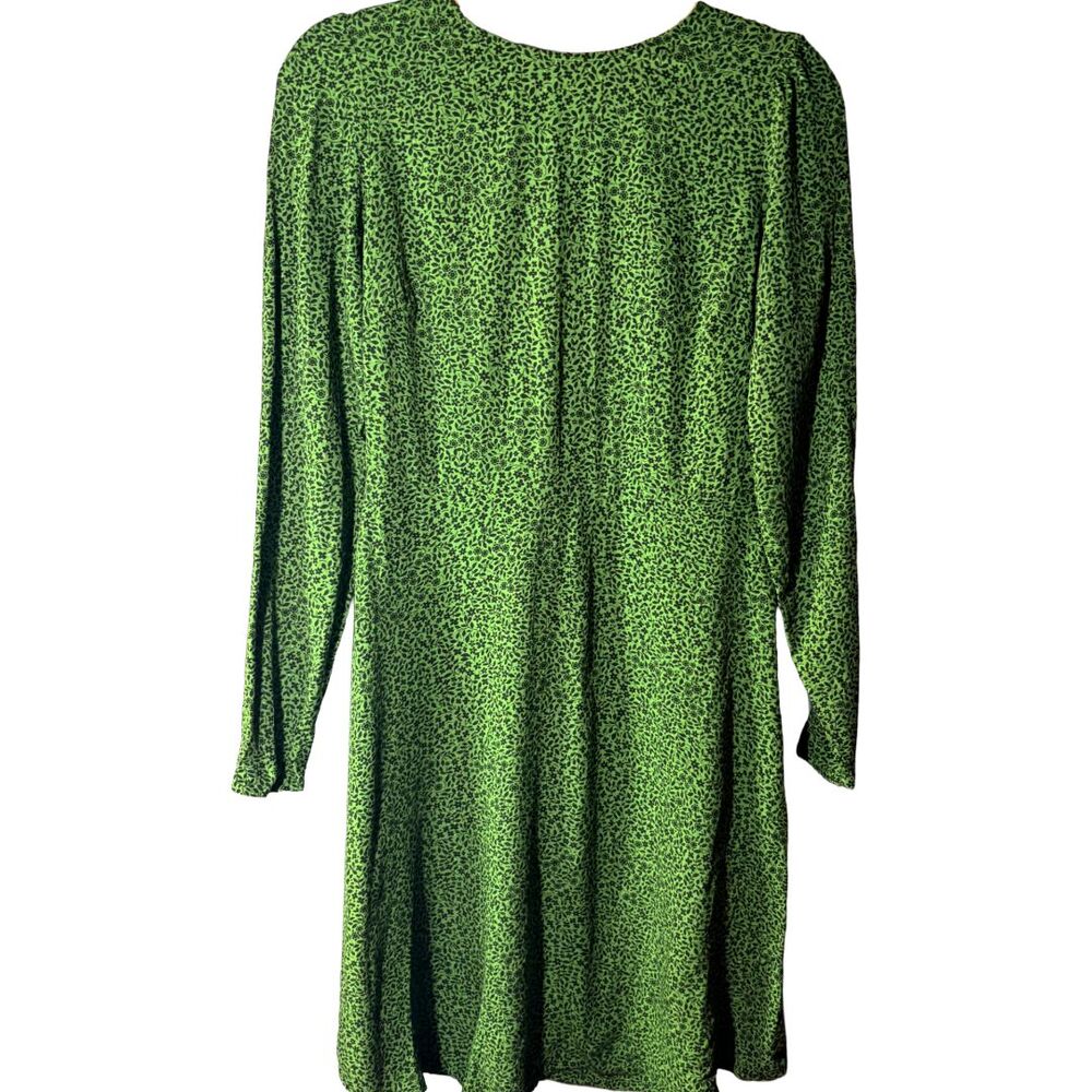 Boden Green Floral Swing Dress Long Sleeve Viscose Ditsy Print US 4 UK 8